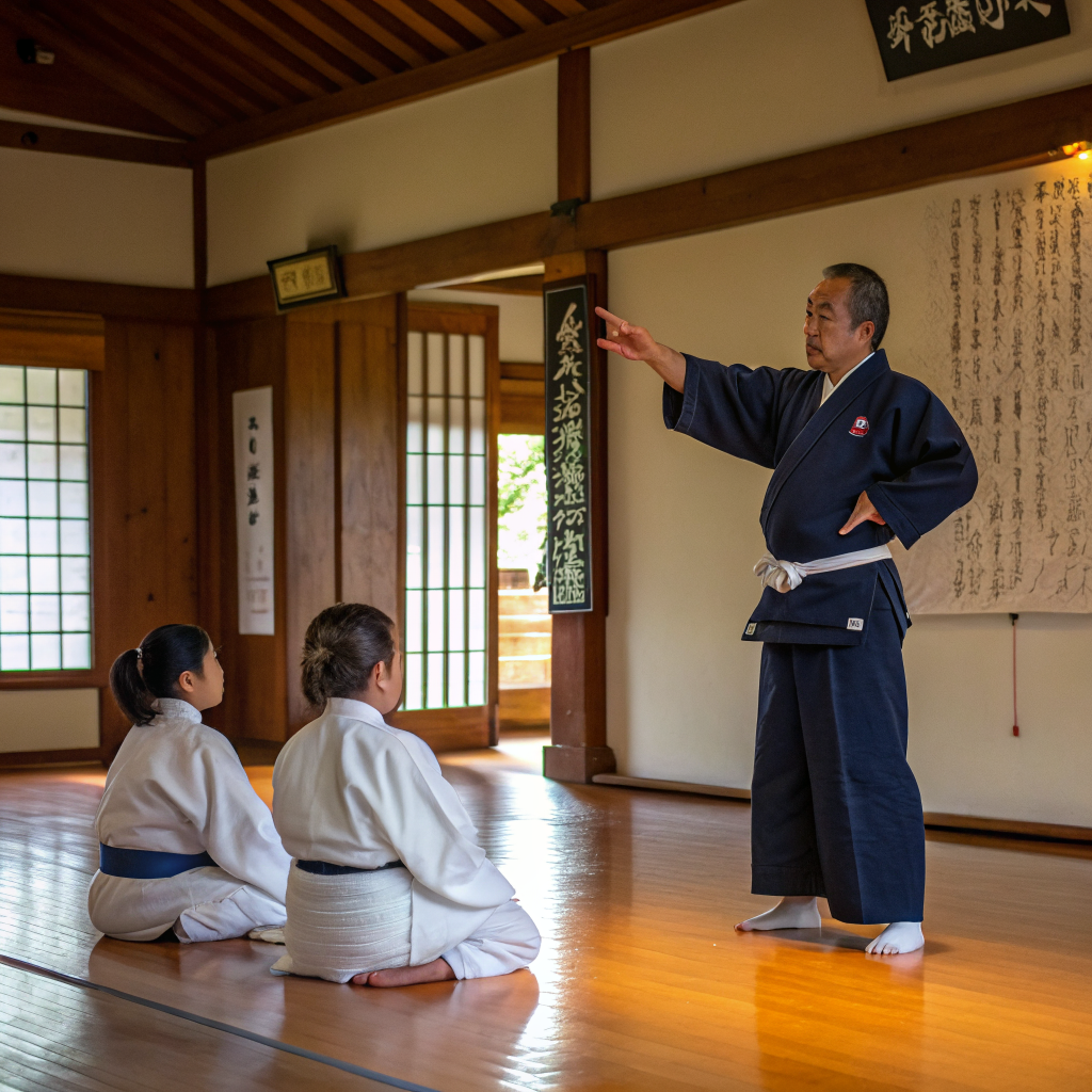 Le Sensei transmettant les valeurs du Bushido aux élèves